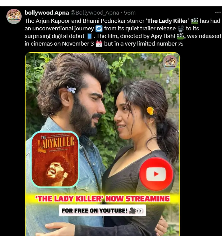 Arjun Kapoor movie free on YouTube