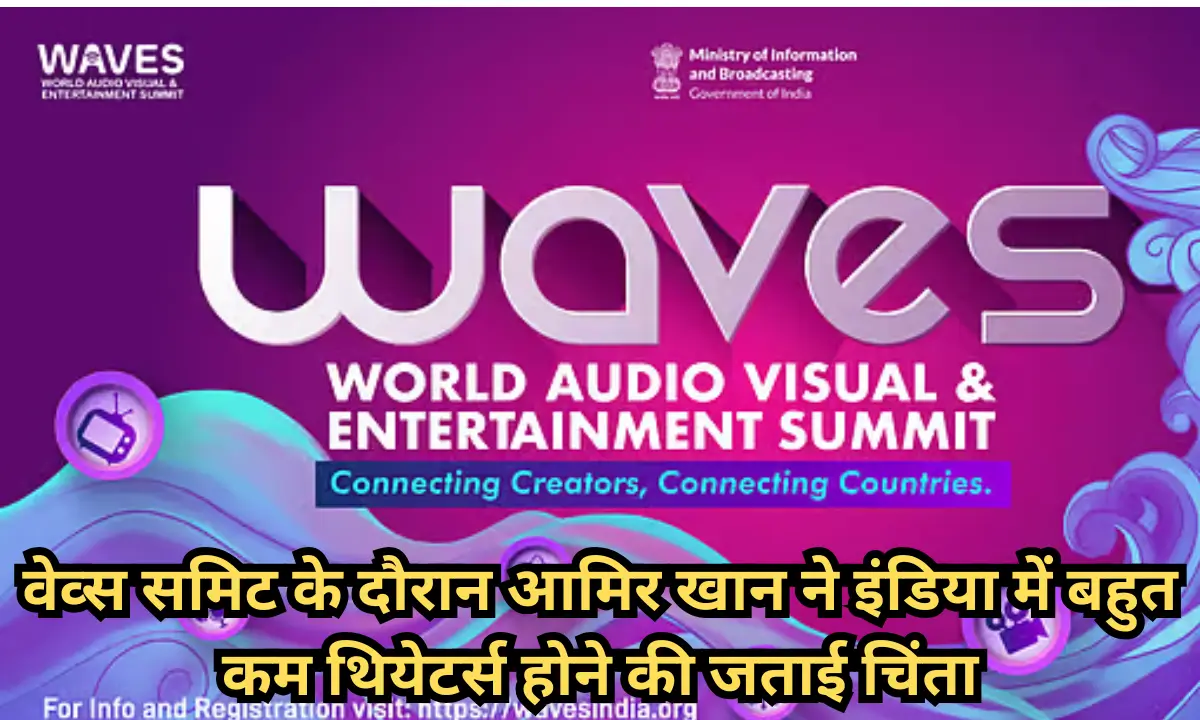 Waves summit 2025वेव्स समिट के दौरान आमिर खान ने इंडिया में बहुत कम थियेटर्स होने की जताई चिंता