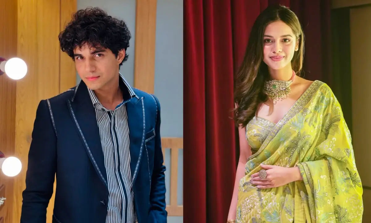 Abhay Verma and Nitanshi Goel, stars of Shaadi Mein Zaroor Aana 2, in a romantic pose for the upcoming Bollywood sequel.